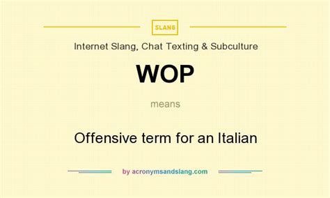 what does wop mean italian.